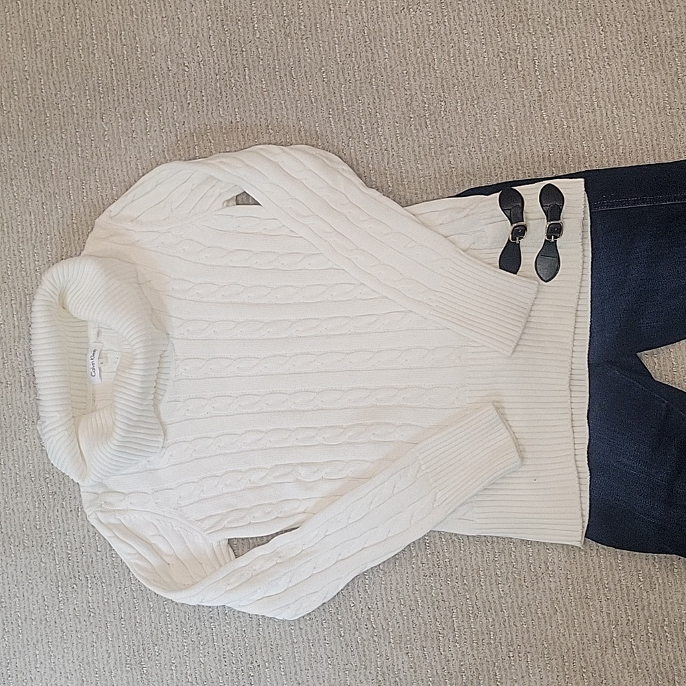Calvin Klein White Turtleneck Sweater